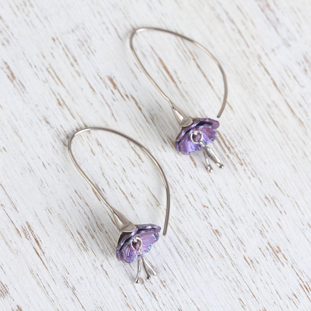 Sterling Silver Drop Earrings - Sleepy Flowers