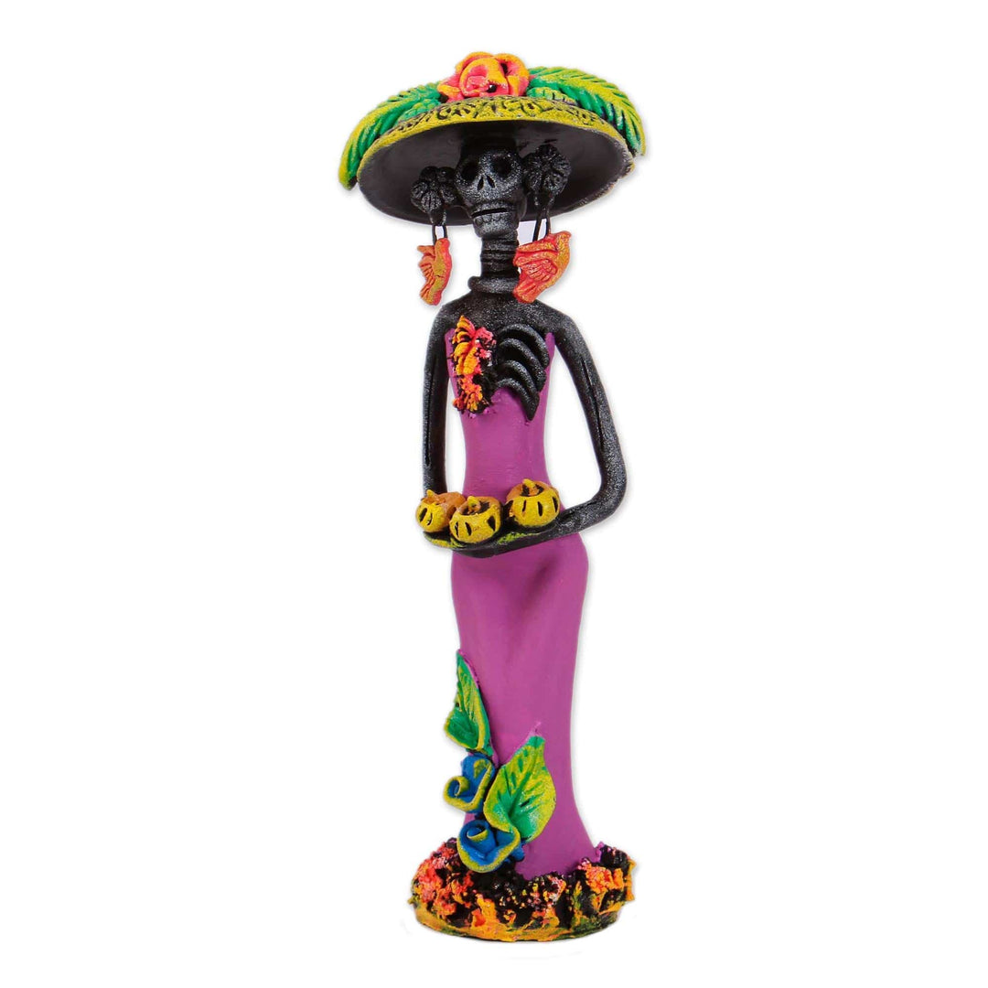 Day of the Dead Catrina Ceramic Figurine - Strolling Catrina