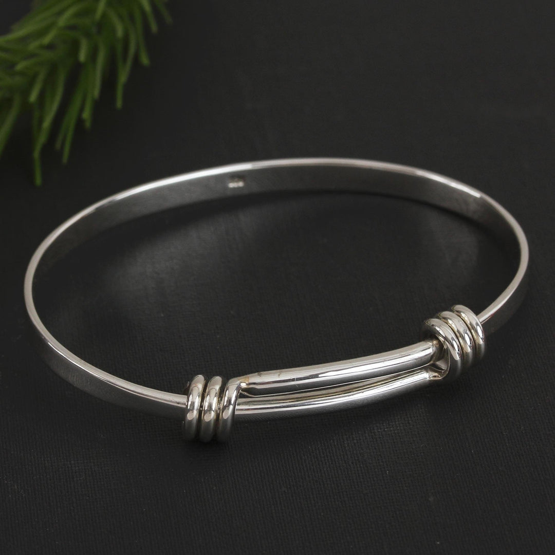 Simple Sterling Silver Bangle Bracelet – GlobeIn Simple Sterling Silver Bangle Bracelet – GlobeIn