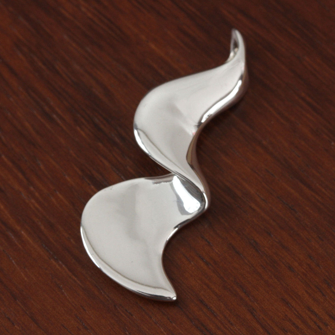Wavy Sterling Silver Pendant - Waves and Equilibrium
