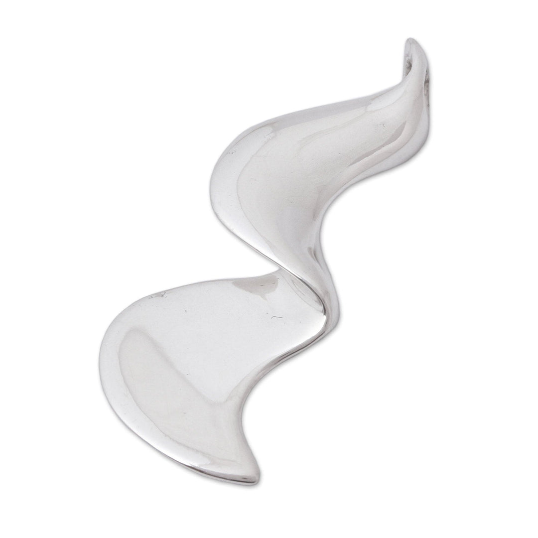 Wavy Sterling Silver Pendant - Waves and Equilibrium