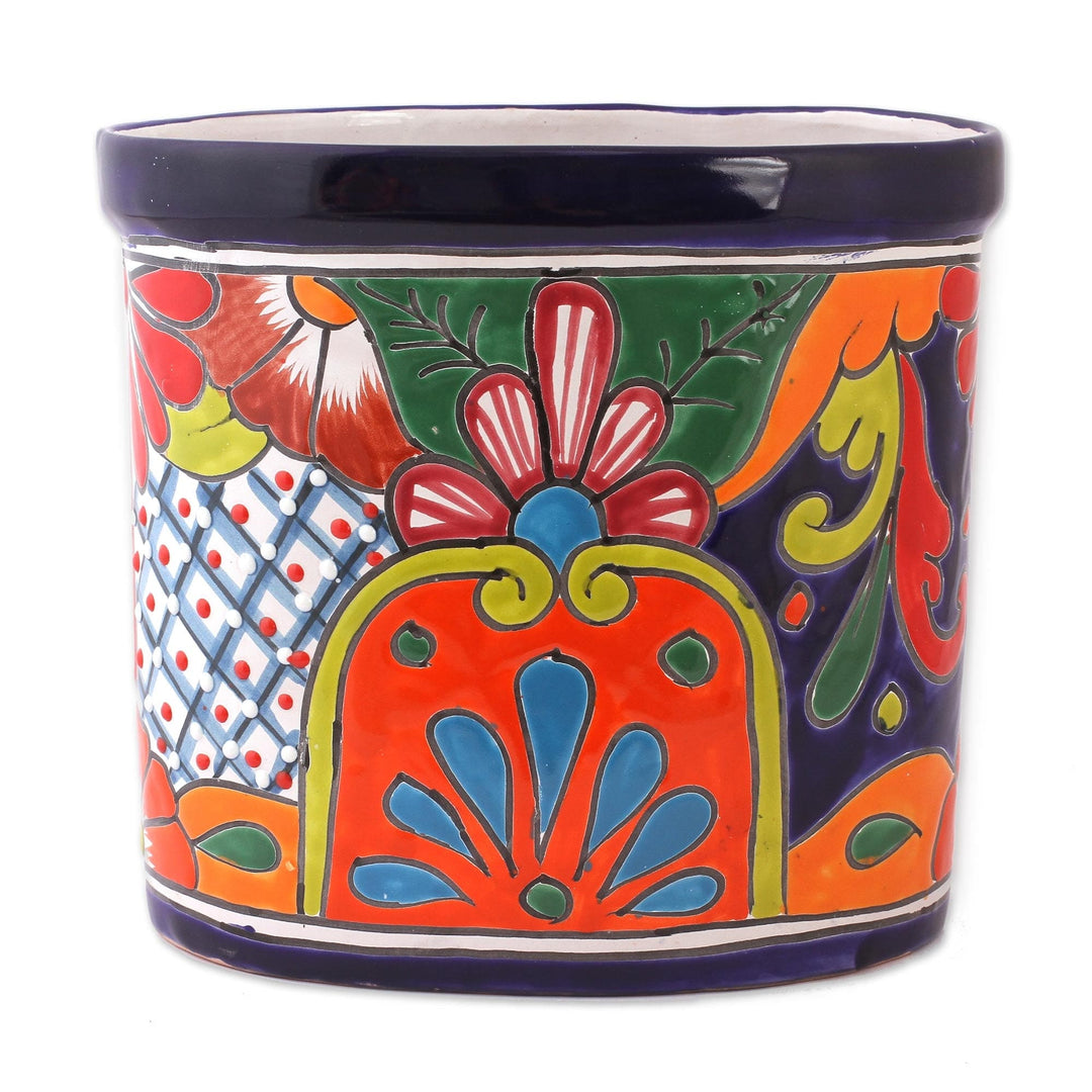 Talavera-Style Ceramic Waste Bin - Talavera Collector