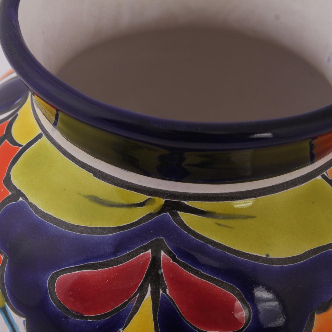 Hand-Painted Talavera-Style Ceramic Vase Crafted in Mexico - Talavera Glory