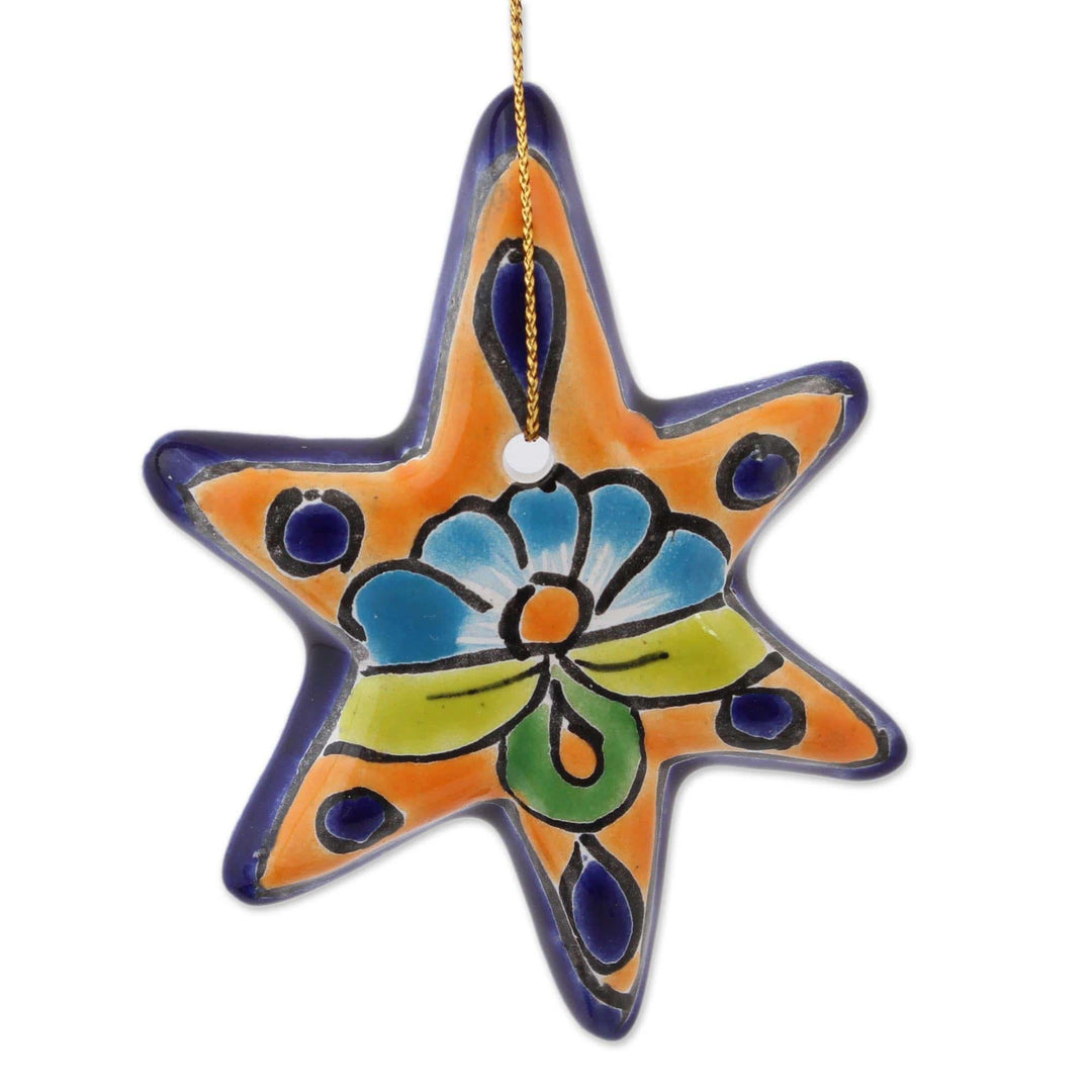 Talavera Ceramic Star Ornaments Crafted in Mexico (Set of 4) - Talavera Stars