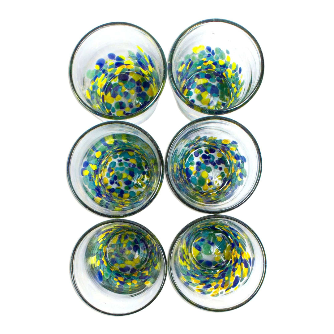 Colorful Recycled Glass Tumblers (16 Oz., Set of 6) - Tropical Confetti