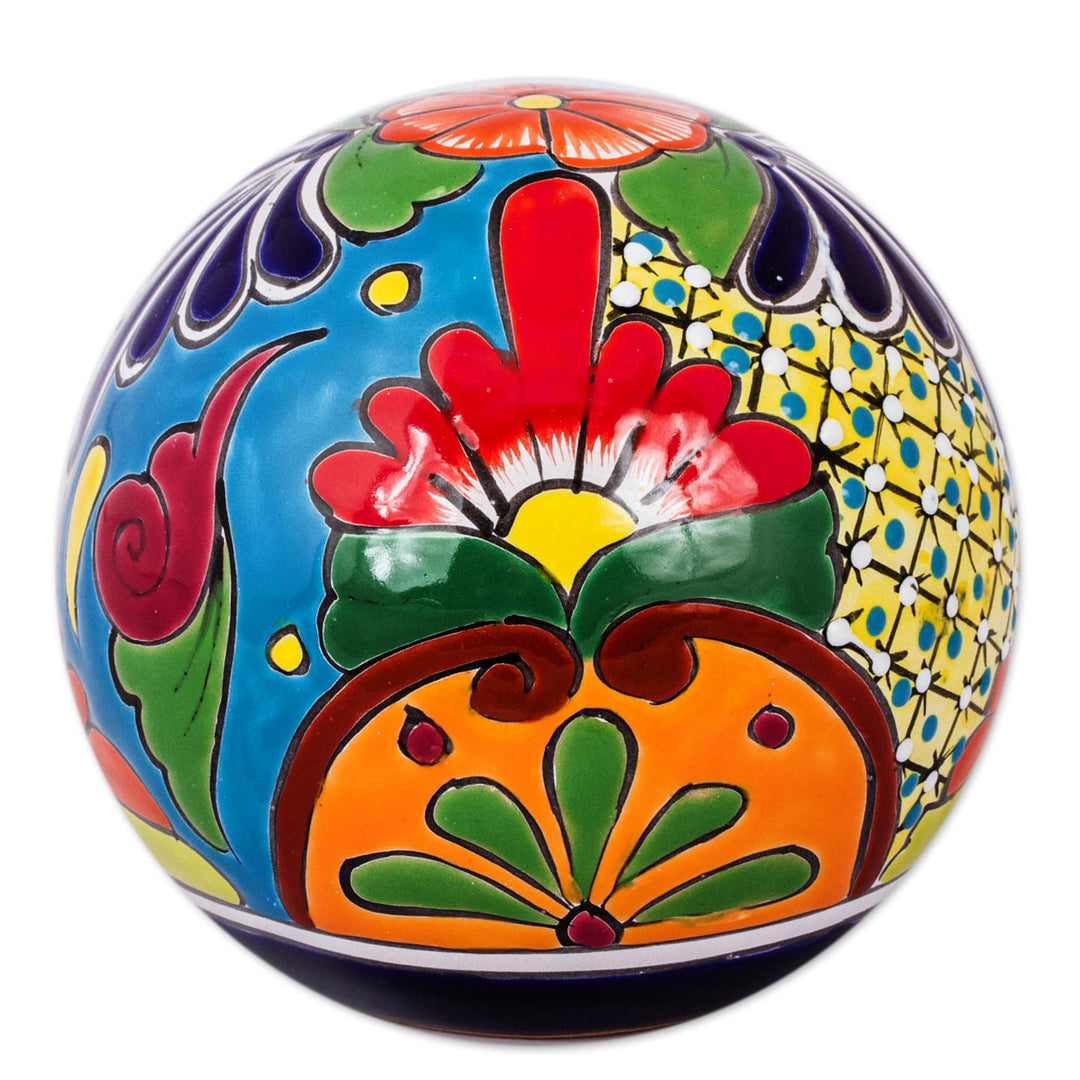 Talavera-Style Ceramic Decorative Figurine - Talavera Orb
