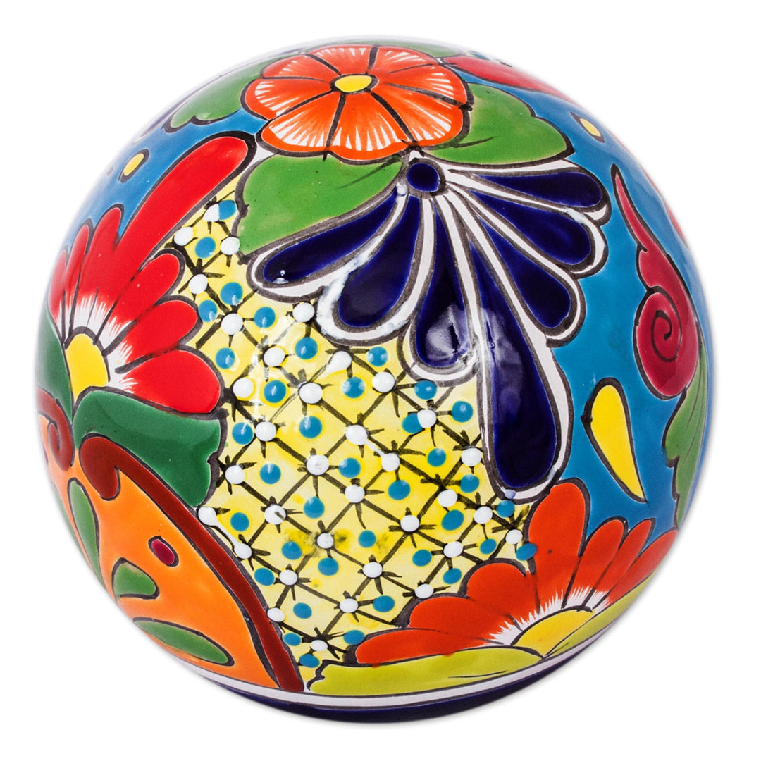Talavera-Style Ceramic Decorative Figurine - Talavera Orb