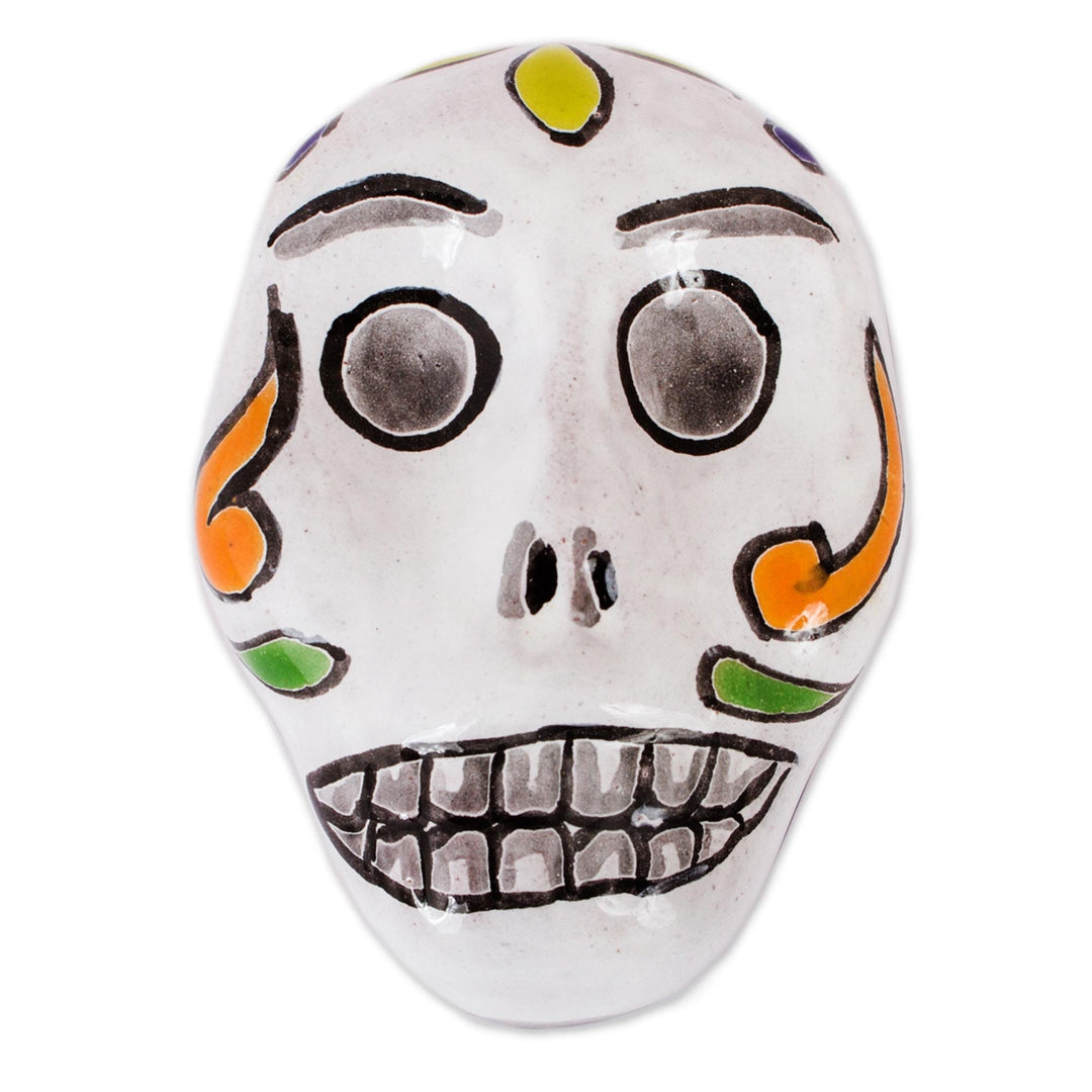 Talavera-Style Ceramic Decorative Box - Calavera Keeper