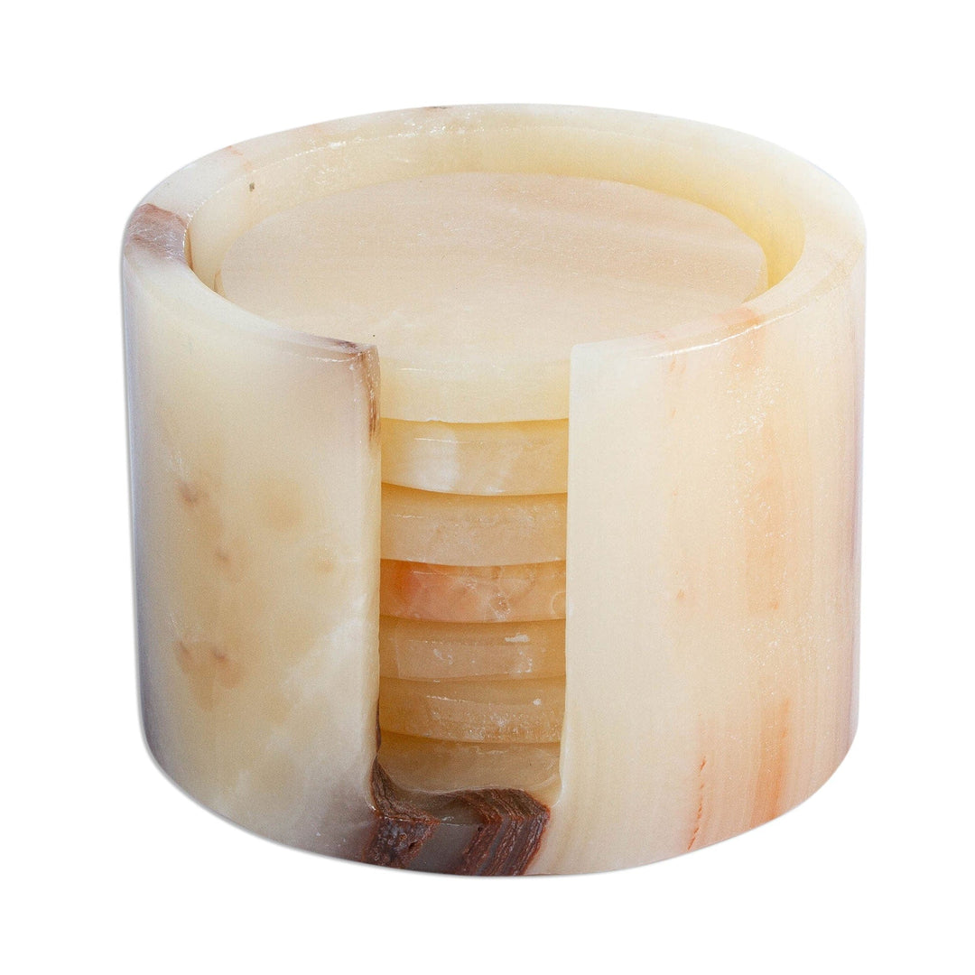 Handmade Onyx Coasters from Mexico (Set of 6) - Elegant Earth