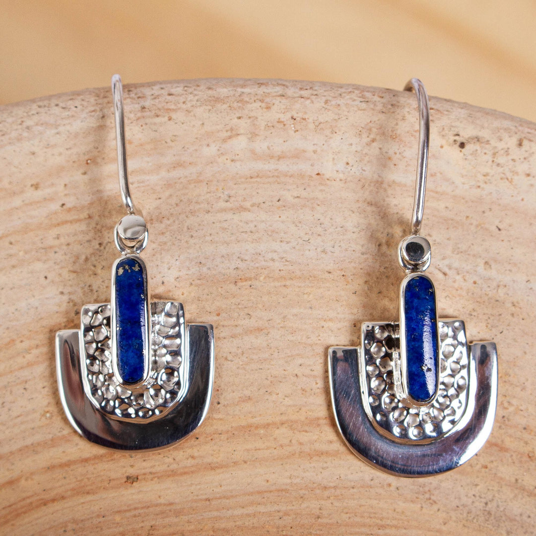 Lapis Lazuli Dangle Earrings - Huipil Style