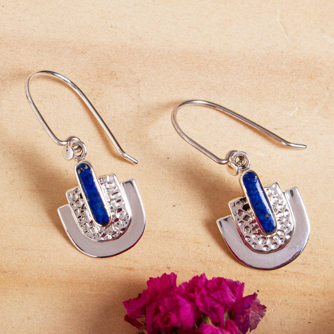 Lapis Lazuli Dangle Earrings - Huipil Style