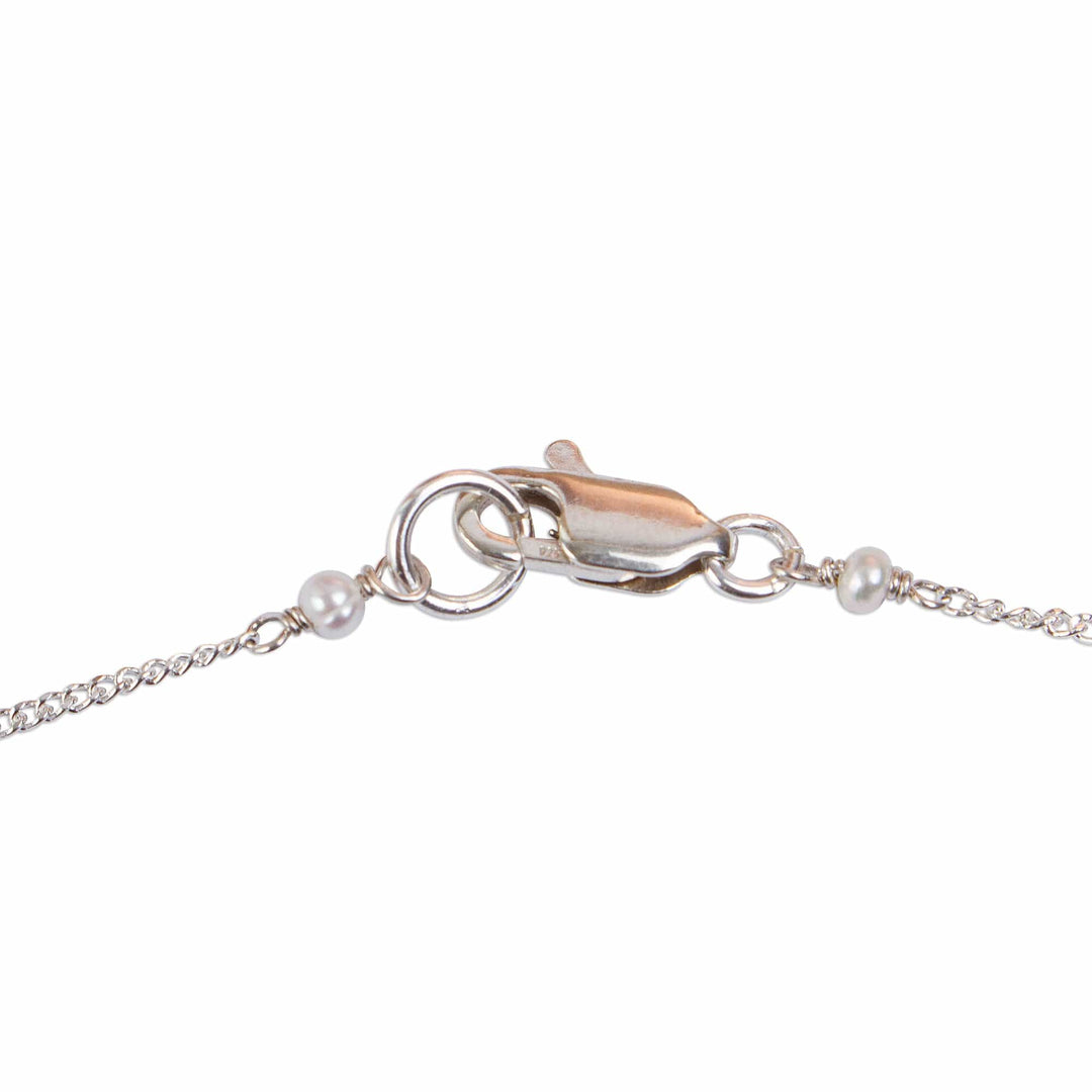 Cultured Pearl Lotus Flower Pendant Necklace - Glowing Lotus Charm