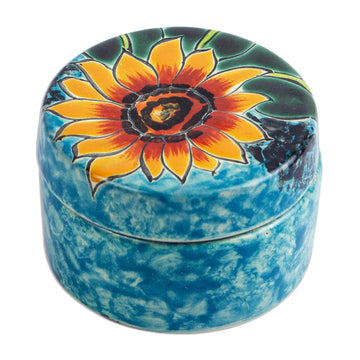 Handpainted Sunflower Ceramic Jewelry Box - Brilliant Sunflower