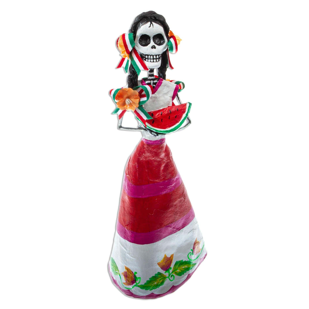 Catrina Skeleton Sculpture - Catrina with Watermelon