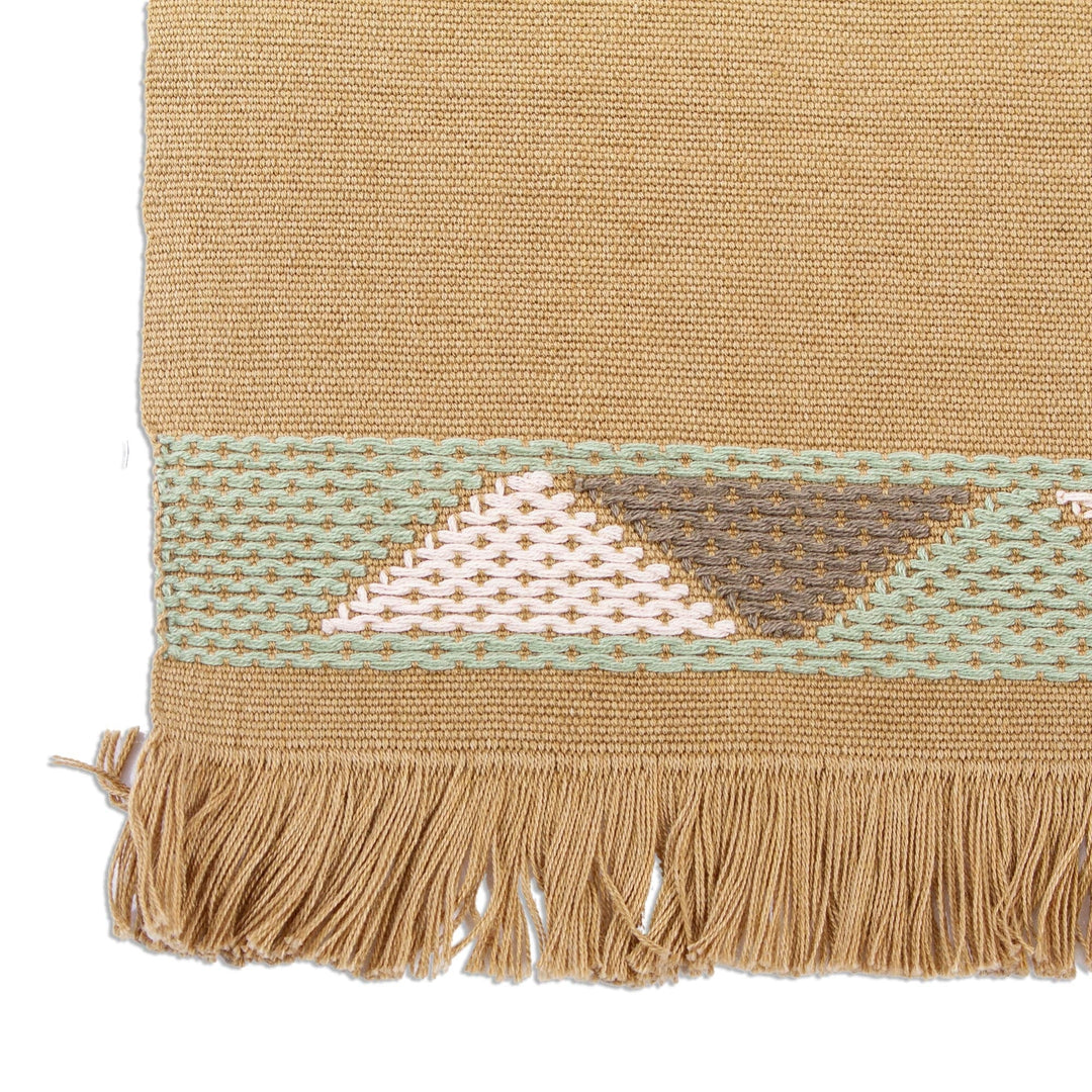 Hand Crafted Tan Cotton Placemats (Pair) - Mountain Vista in Tan