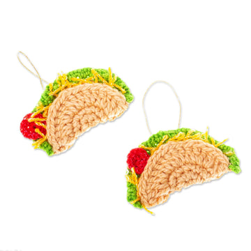 Crochet Ornaments - Set of 2 - Tacos for Christmas