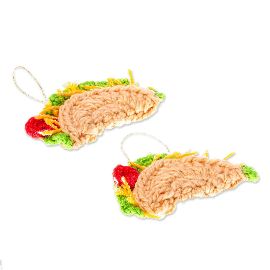 Crochet Ornaments - Set of 2 - Tacos for Christmas