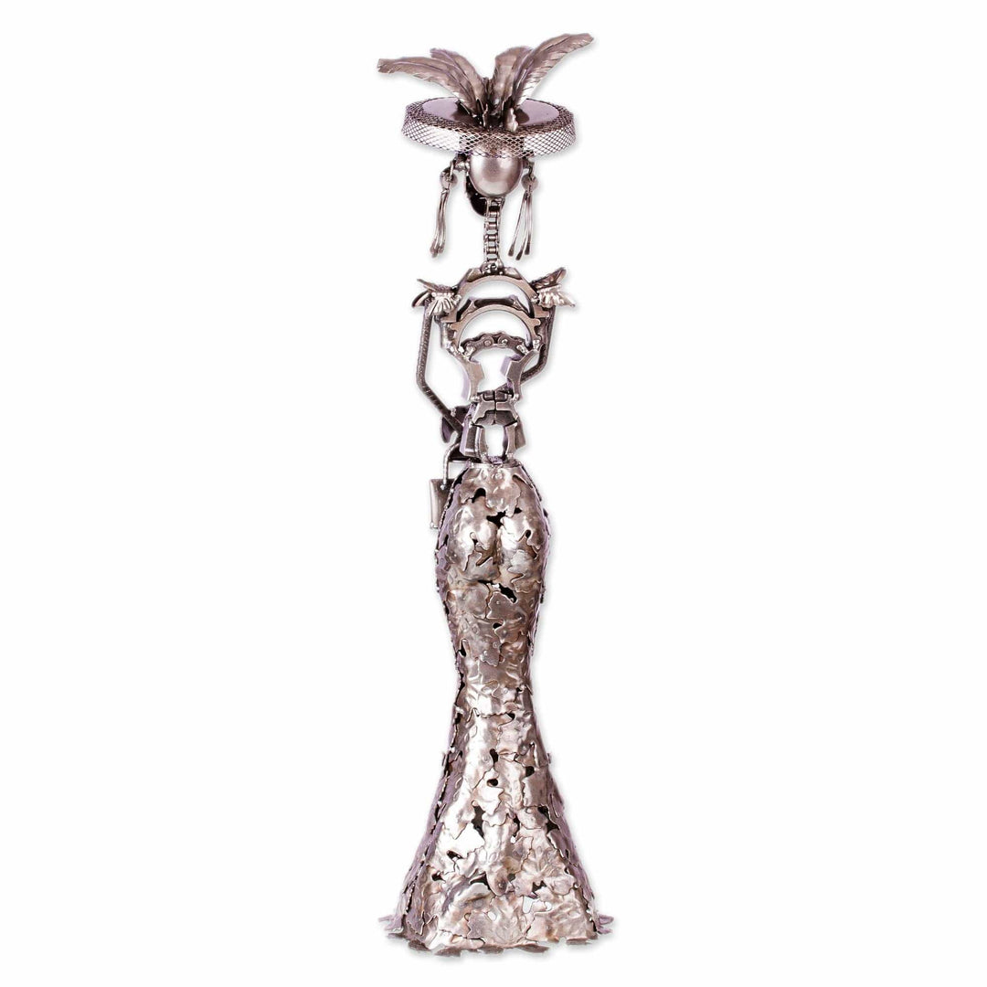 Recycled Metal Catrina Sculpture