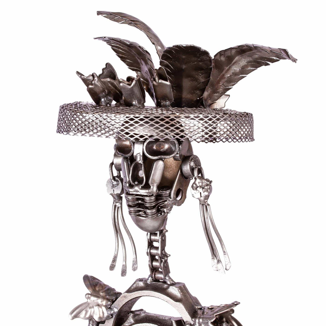 Recycled Metal Catrina Sculpture