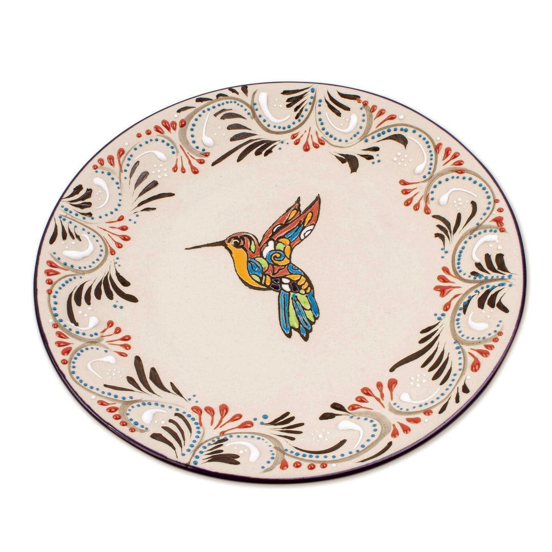 Hummingbird-Themed Ceramic Salad Plates (Pair) - Colibri