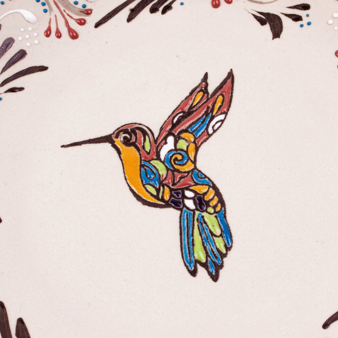 Hummingbird-Themed Ceramic Salad Plates (Pair) - Colibri