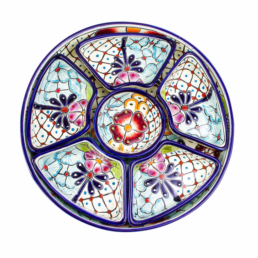 Multi-Piece Ceramic Appetizer Platter - Colors of Mexico