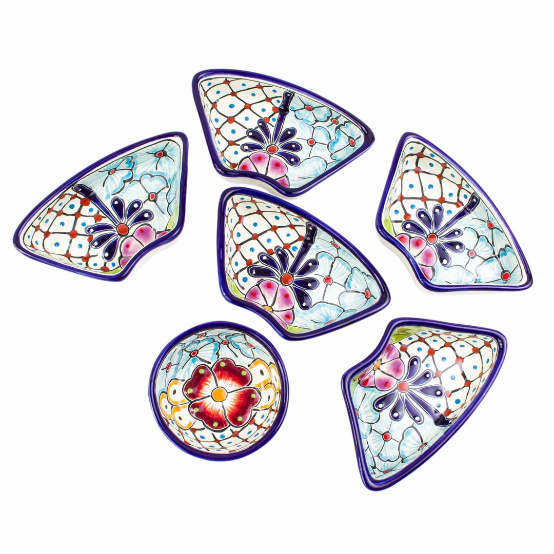 Multi-Piece Ceramic Appetizer Platter - Colors of Mexico