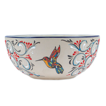 Hummingbird-Themed Ceramic Serving Bowl - Colibri