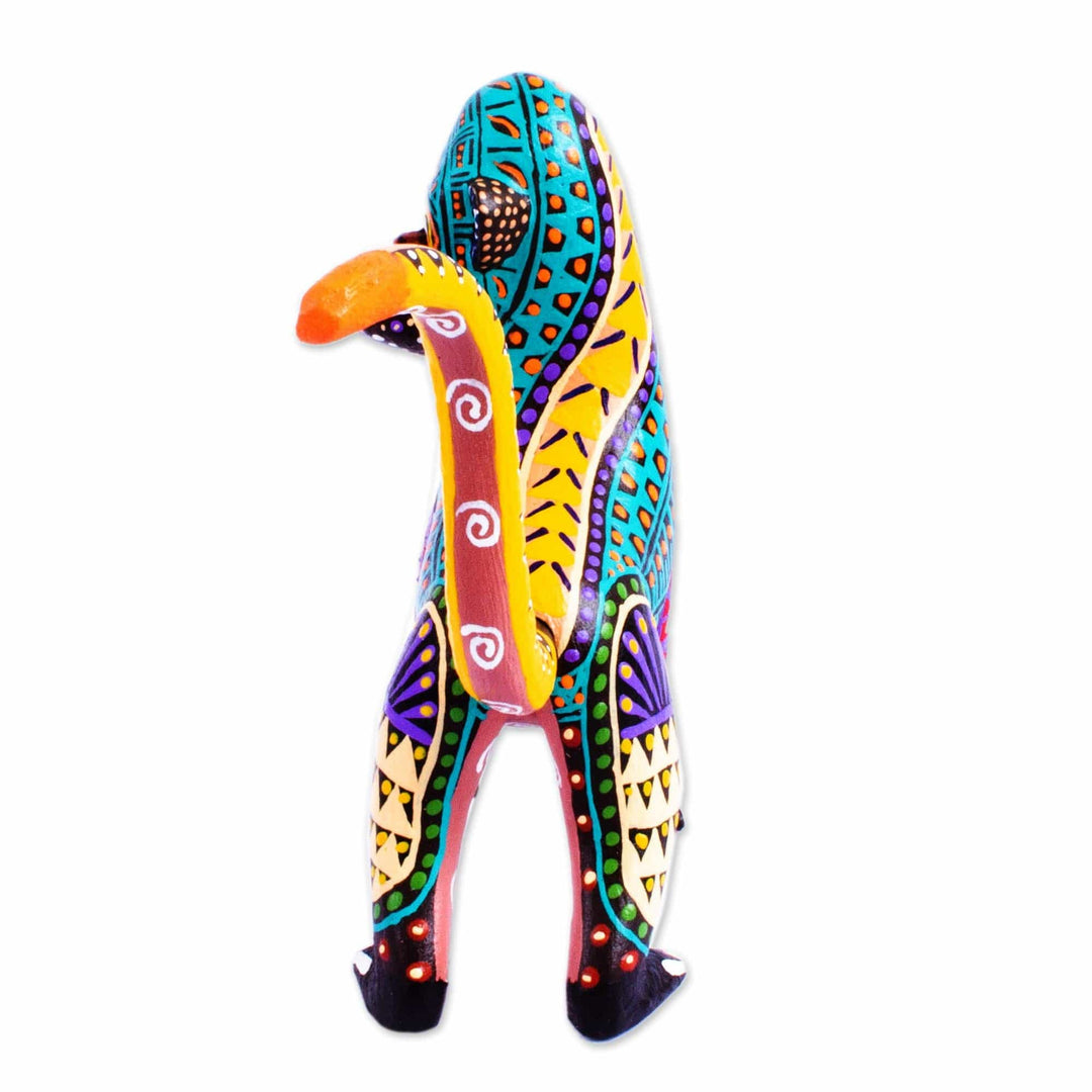 Hand Crafted Copal Wood Monkey Alebrije from Mexico - Rainbow Monkey