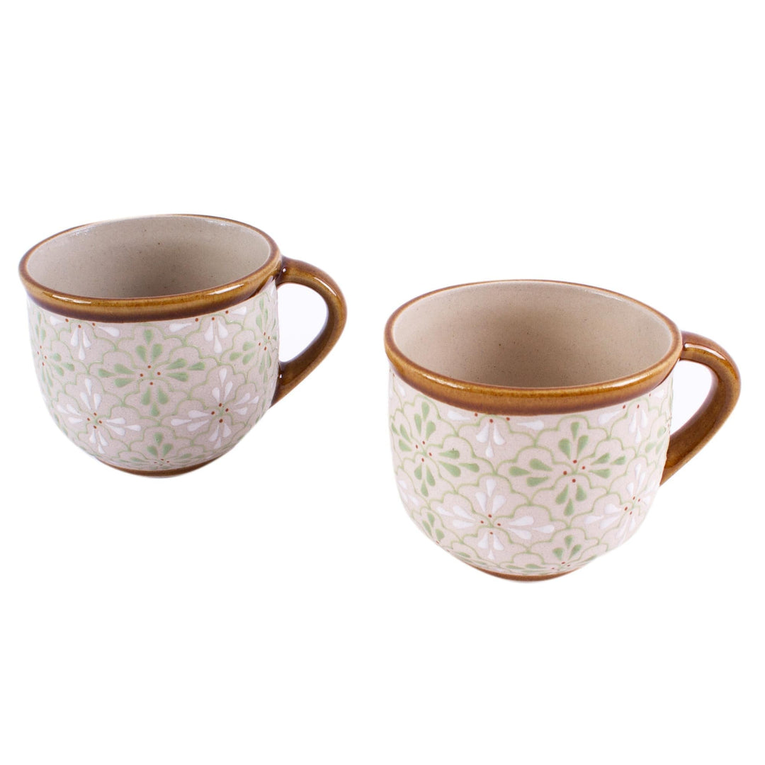 Fair Trade Ceramic Mugs (Pair) - Flourish in Green