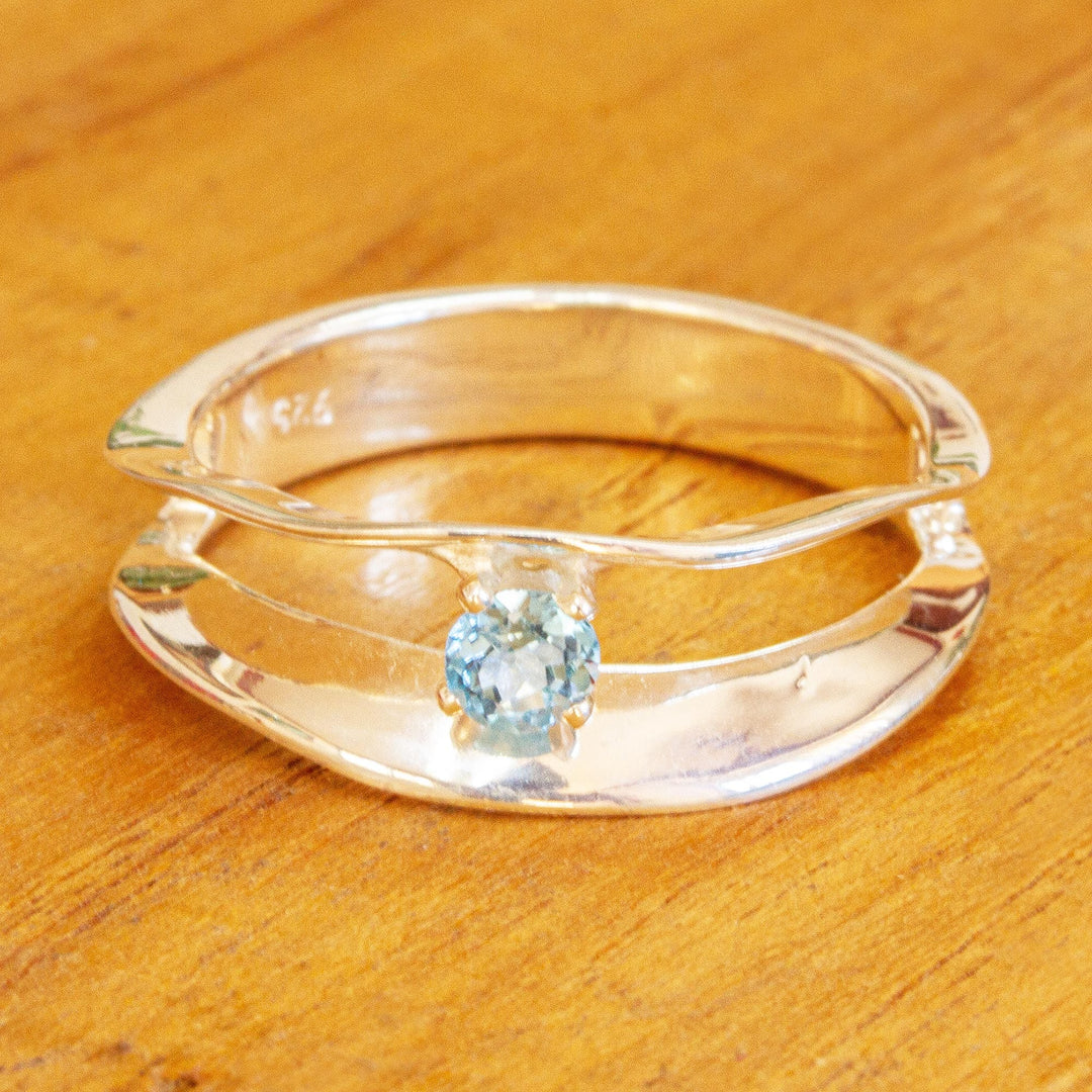 Sterling Silver and Topaz Ring - Deep Waves
