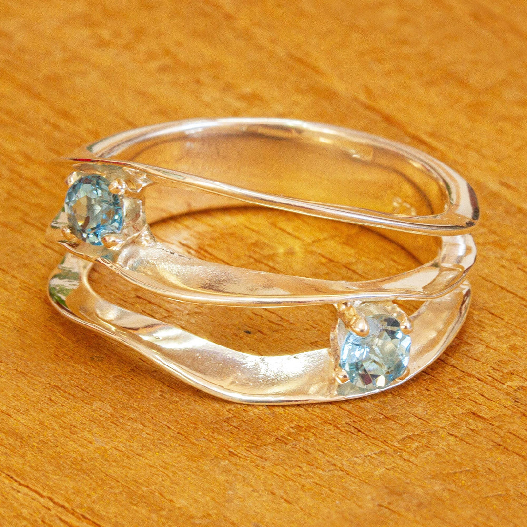 Blue Topaz Sterling Silver Cocktail Ring - Consonance