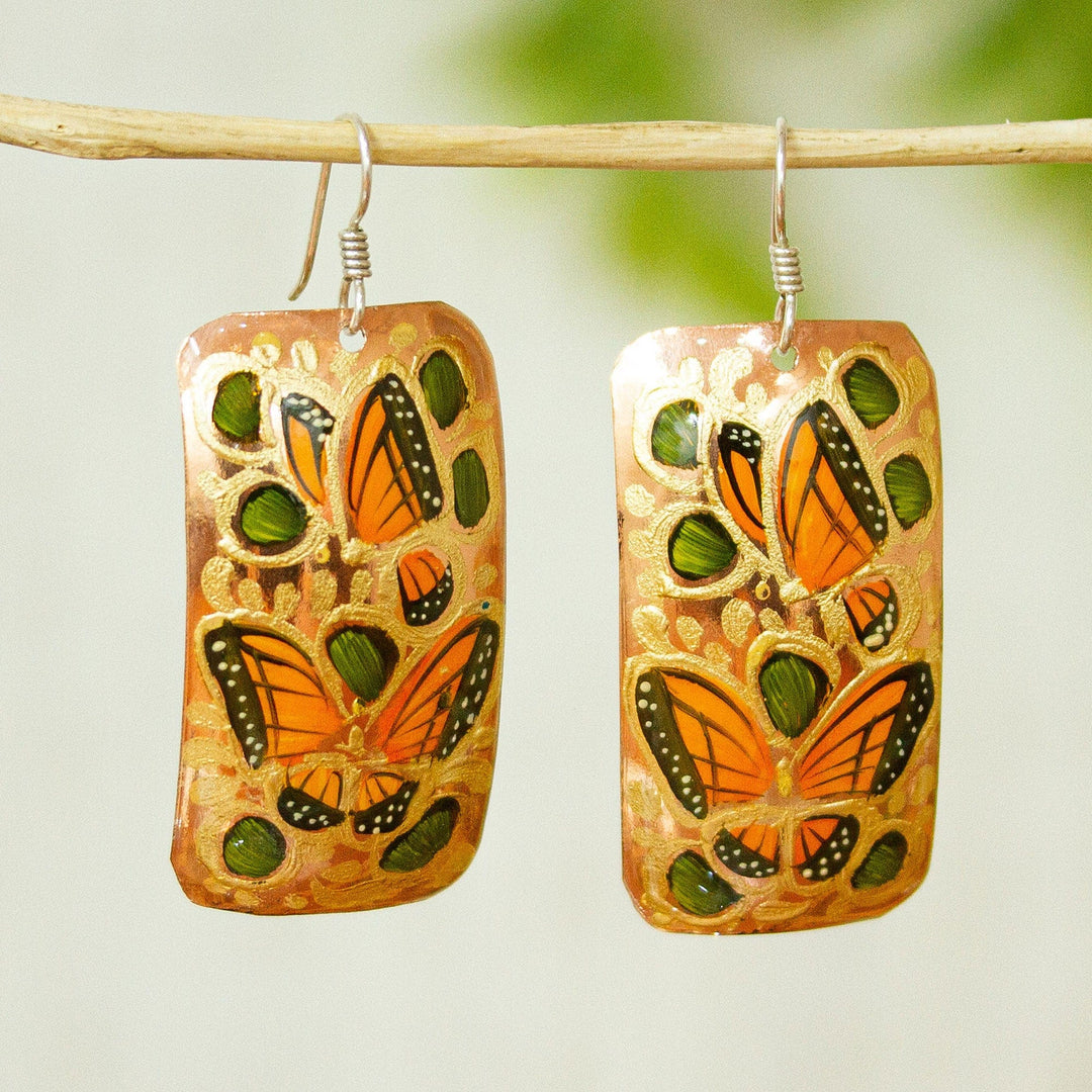 Reclaimed Copper Earrings - Jasmine Butterflies
