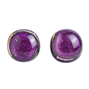 Fuchsia Dichroic Glass Earrings - Ethereal Fuchsia