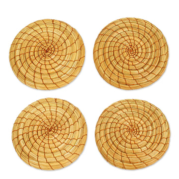 Natural Pine Needle Coasters (Set of 4) - Forest Cheer