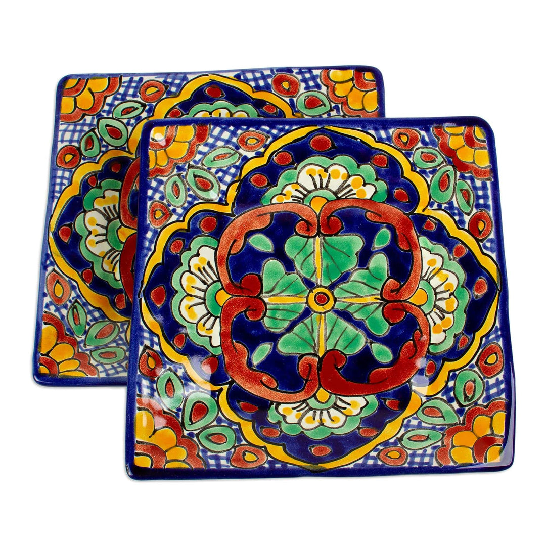 Talavera-Style Ceramic Salad Plates (Pair) - Hidalgo Square