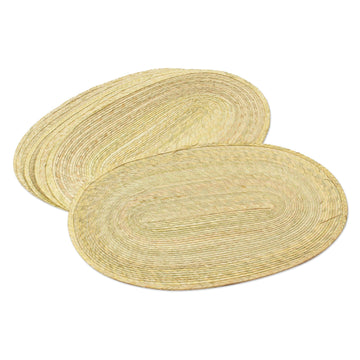 Natural Palm Fiber Braided Place Mats from Mexico - Supper at the Beach