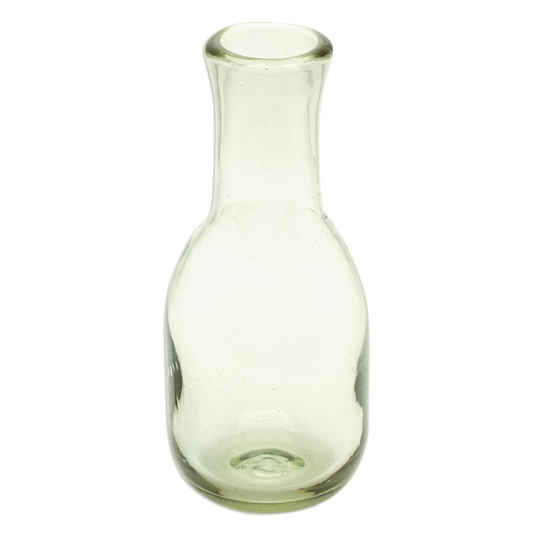 2-Piece Set of Recycled Glass Handblown Carafe and Glass - Cheers