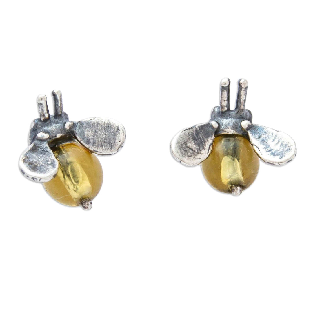 Amber Stud Earrings - Bee Mine