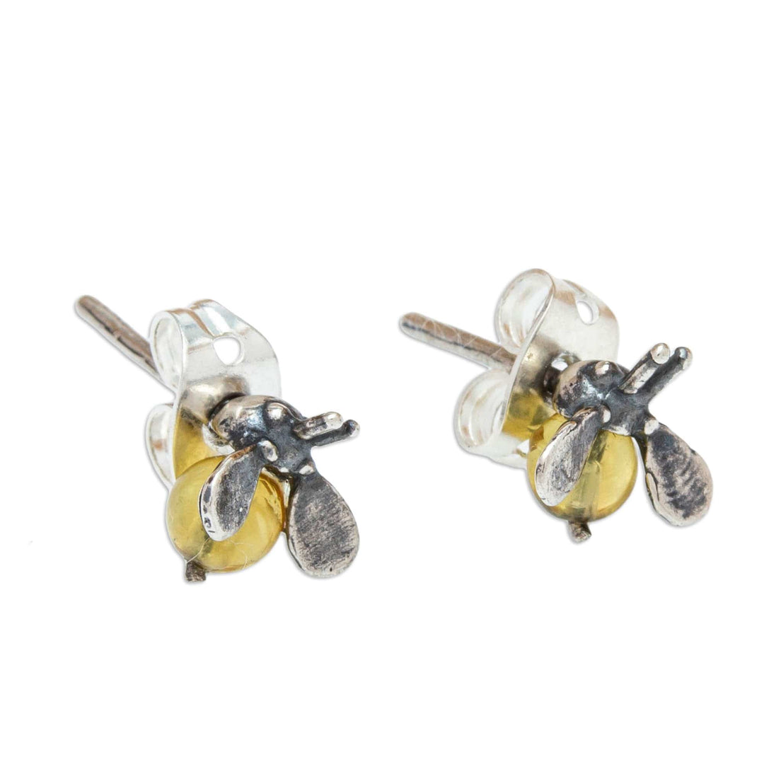Amber Stud Earrings - Bee Mine