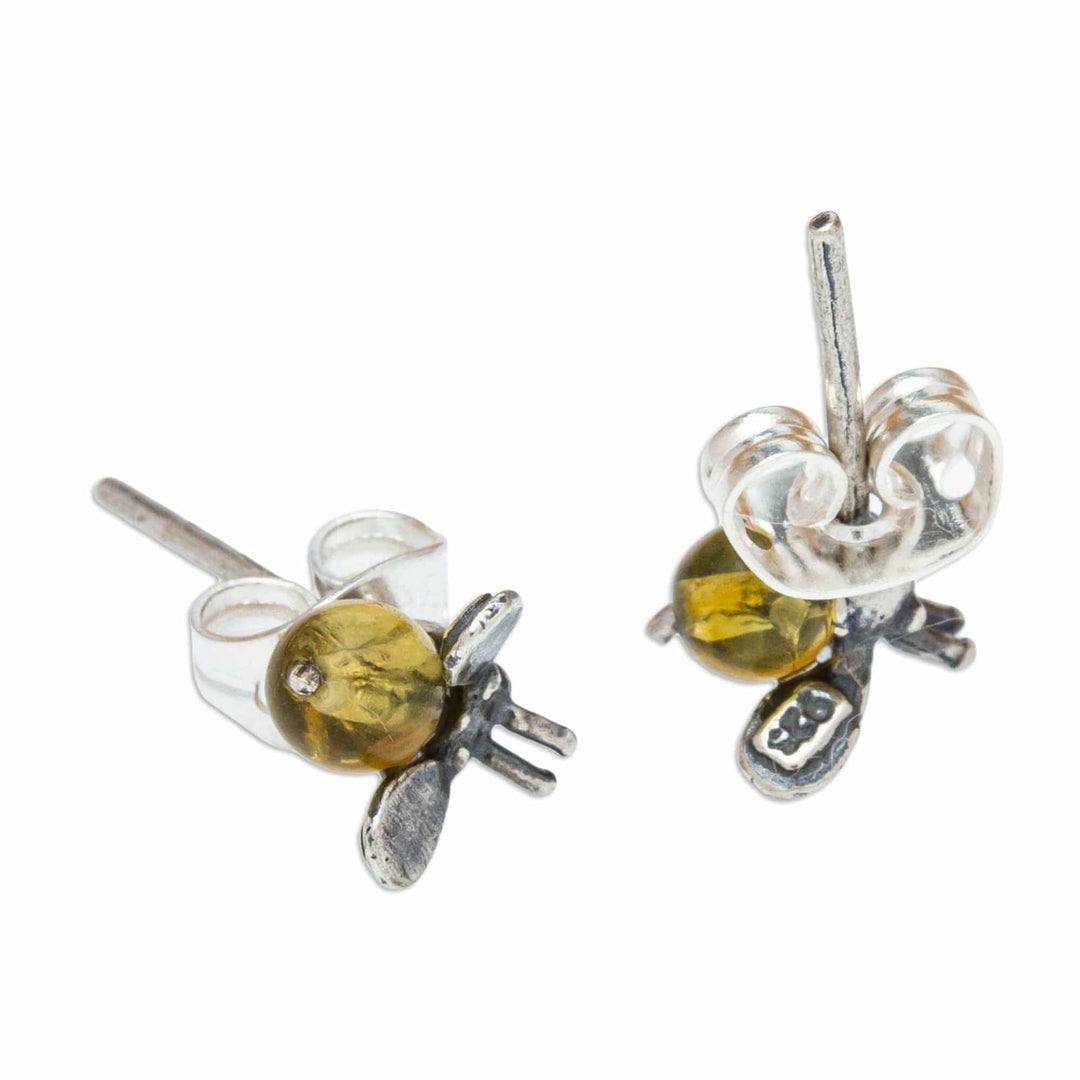 Amber Stud Earrings - Bee Mine