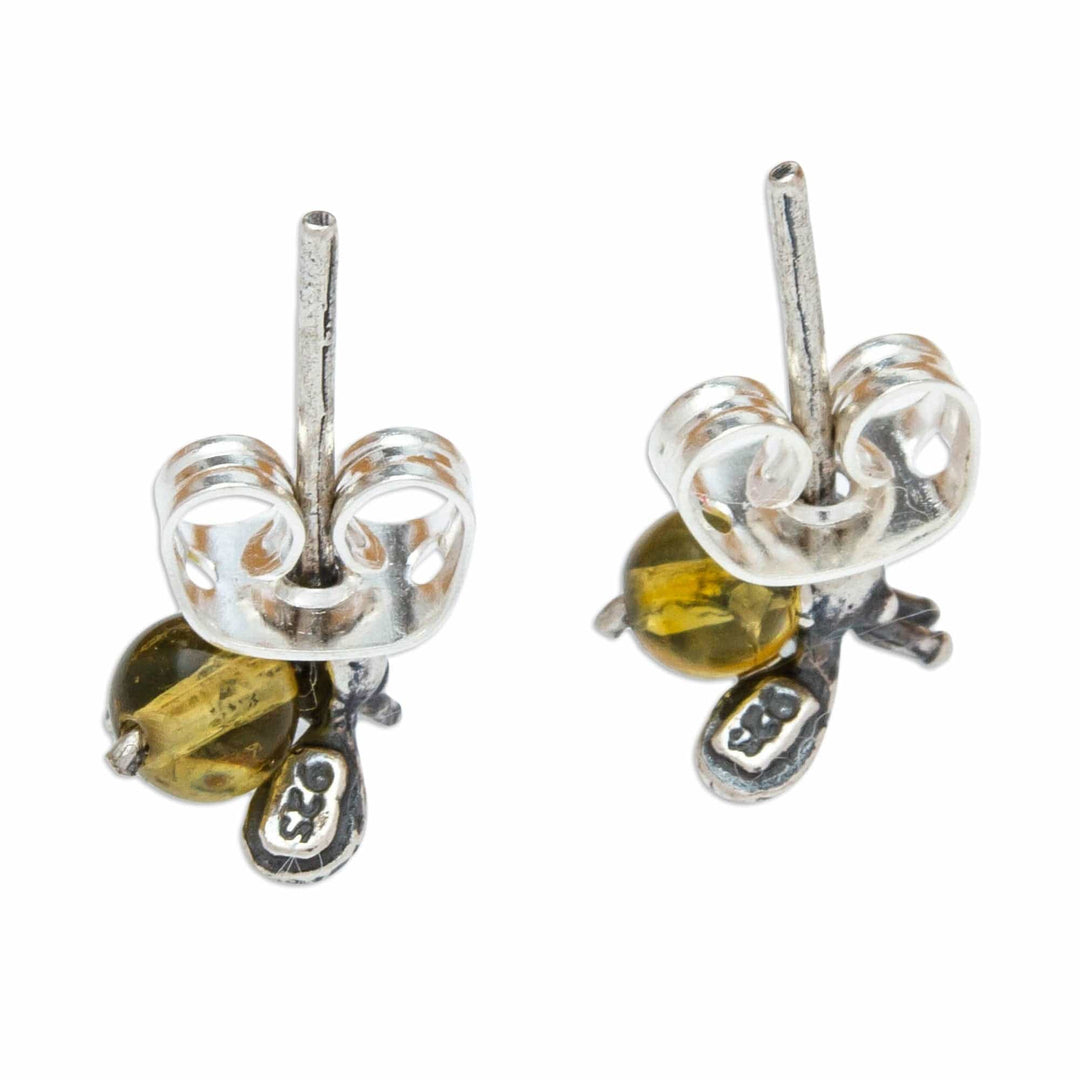 Amber Stud Earrings - Bee Mine