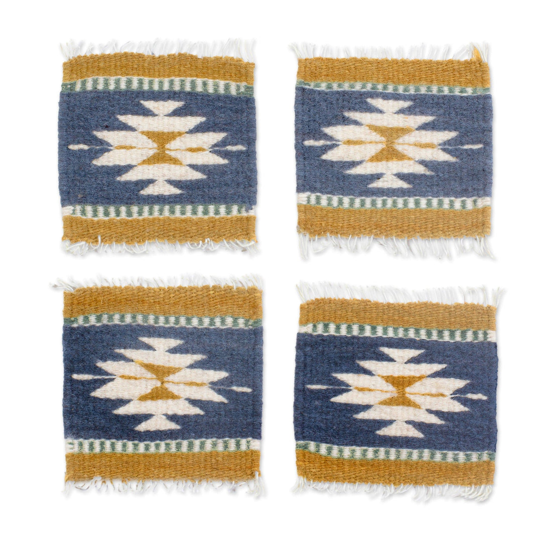 Artisan Crafted Wool Coasters (Set of 4) - Bright Star
