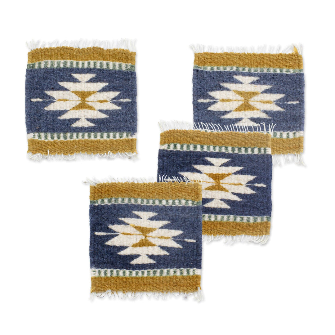 Artisan Crafted Wool Coasters (Set of 4) - Bright Star