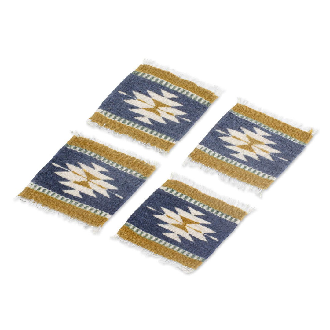 Artisan Crafted Wool Coasters (Set of 4) - Bright Star