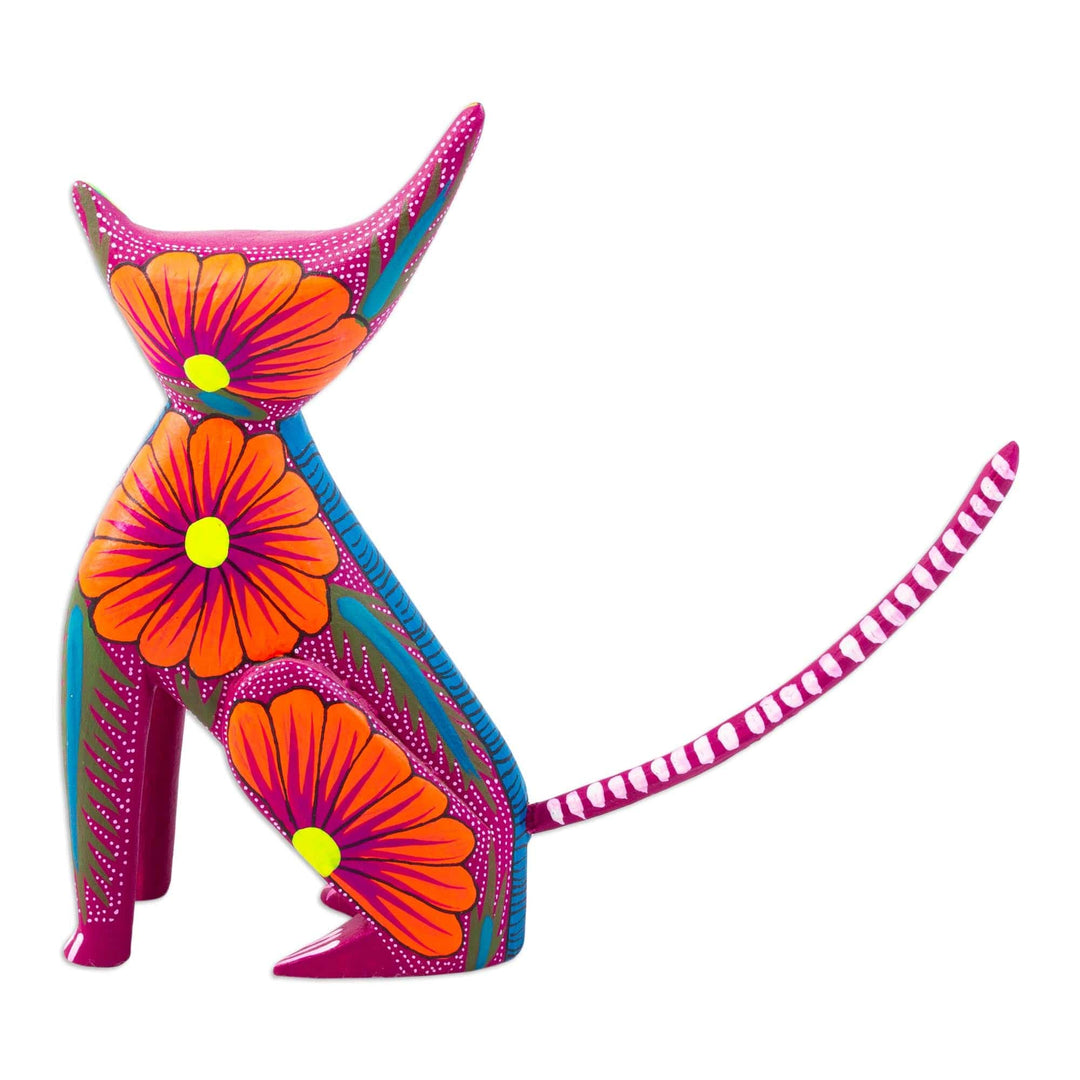 Artisan Crafted Alebrije Sculpture - Quirky Cat