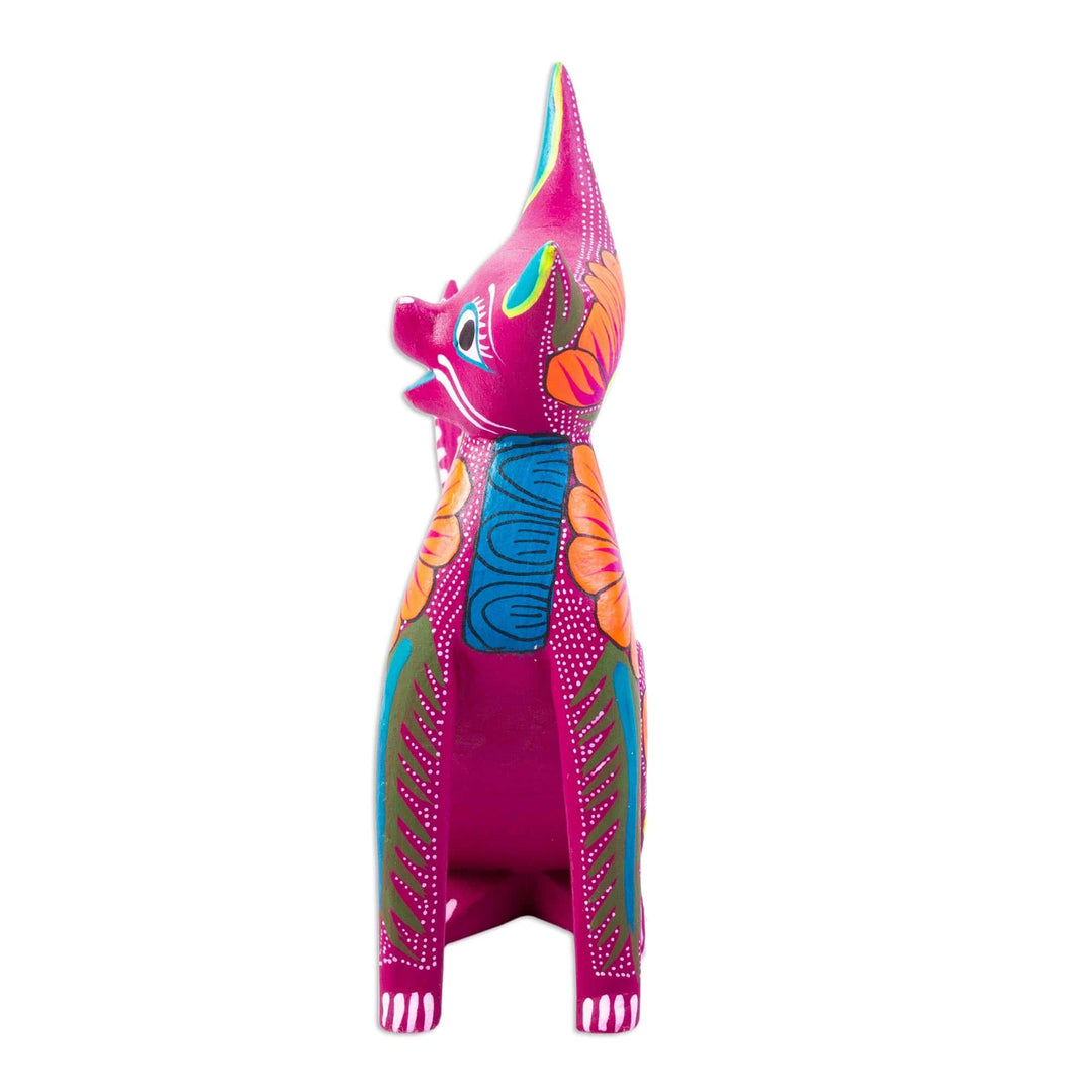 Artisan Crafted Alebrije Sculpture - Quirky Cat