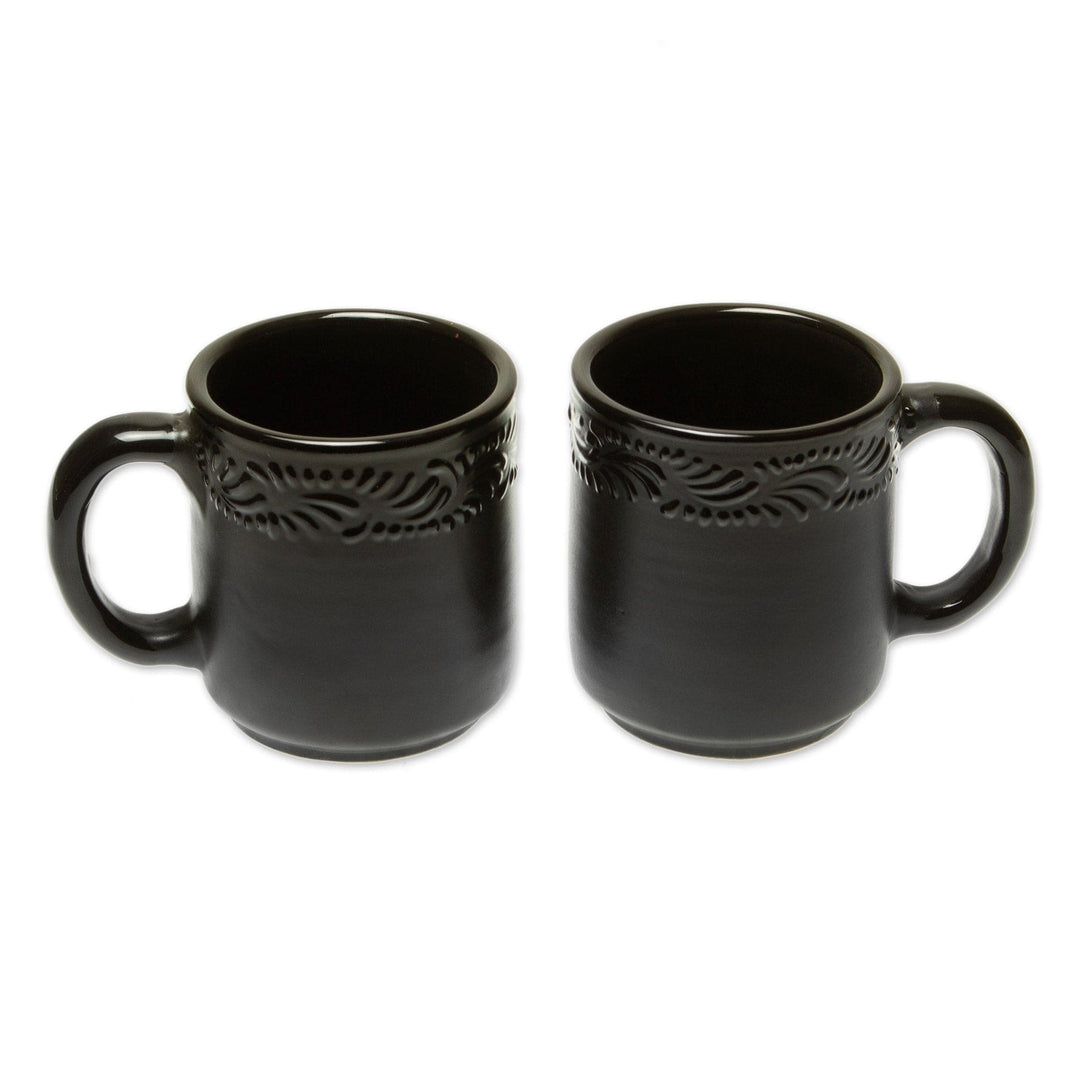Handmade Ceramic Mugs (Pair) - Tradition in Black
