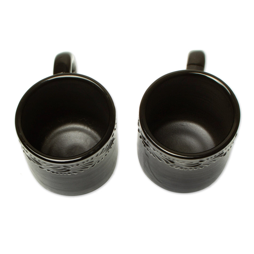 Handmade Ceramic Mugs (Pair) - Tradition in Black