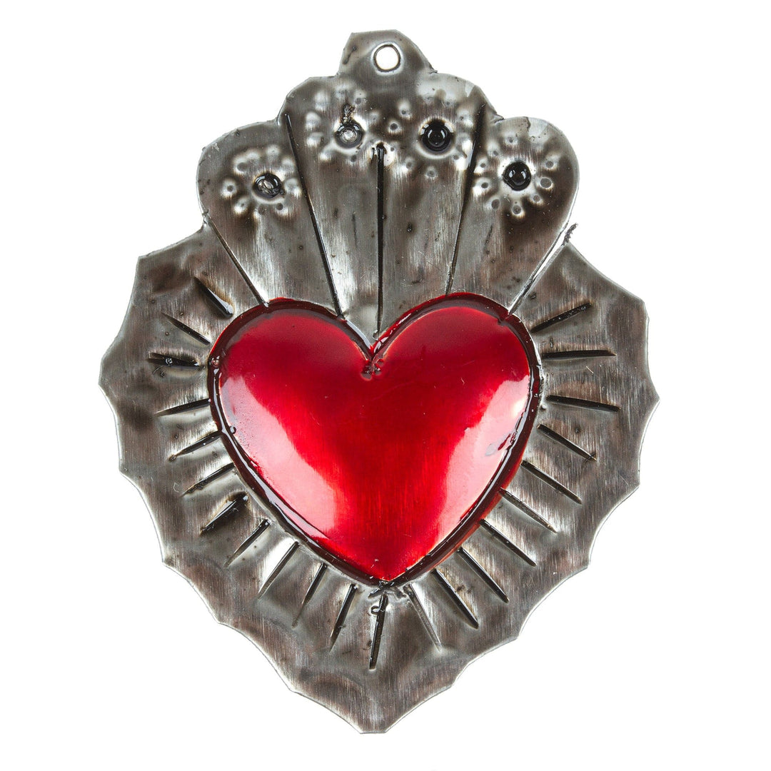 Mexican Tin-Plated Steel Ornament with Peacock Details - Oaxaca Peacock
